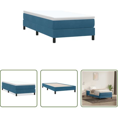 Samtbett - Boxspringbett ohne Matratze Dunkelblau 80x210 cm Samt (1/5)
