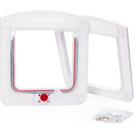 Porte pour chat ou chien avec ouverture pour contrôler les entrées et sorties porte à double sens pour animaux. (1/2)
