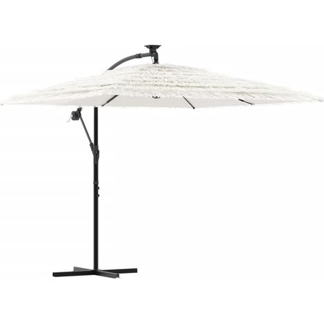 Ombrellone da giardino in poliestere resistente 246 x 246 x 230 cm protezione solare regolabile stile moderno bianco 020056377