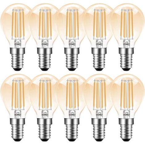 Ampoule LED E14 à intensité variable, 4 W, culot G45/P45 style Edison vintage, blanc chaud 2700 K, 350 lm, ampoule à filament LED E14, remplace les ampoules à incandescence de 35 W, à intensité variab (1/4)