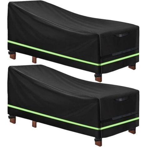2-pack of sun lounger covers with reflective strip, durable 420D Oxford fabric, waterproof and windproof garden sun lounger cover