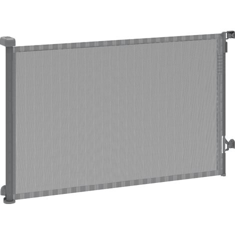 Barre de sécurité pour chien rétractable extensible 140 cm ancrage escaliers porte Gris