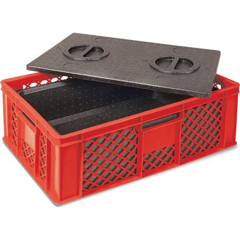 BRB Corbeille empilable avec boîte isolante EPP, L x l x H 600 x 400 x 240 mm, rouge