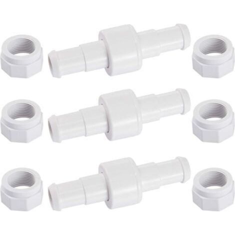 3 raccords pivotants D20, 6 écrous D15, pour robots piscine Polaris 180/280/380/480 PRO/3900 Sport/Vac-Sweep (1/5)