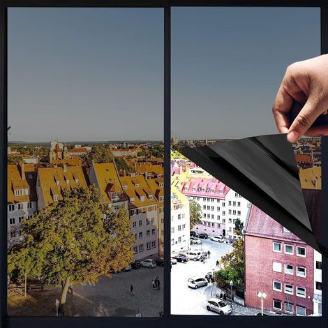 Film de protection solaire unidirectionnel, film d'isolation thermique, autocollant, film solaire occultant, film anti-effraction pour fenêtres, film transparent et opaque (1/5)