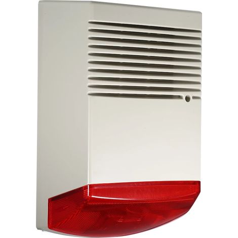 Sirène d'alarme stroboscopique filaire 120db – Alarme lumineuse extérieure étanche – Alerte sonore et visuelle – Pour systèmes de sécurité – M-E (1/5)