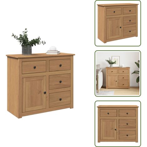 Aparador de cocina - vidaXL Aparador con cajones Panama madera maciza pino 93x40x80 cm - Mueble auxiliar