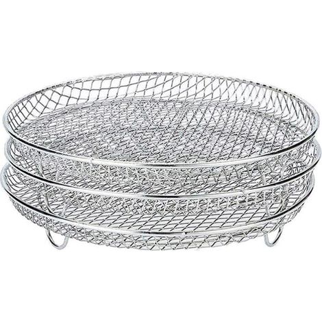 3 Pièces Supports pour Friteuse sans Huile - Grilles Empilables en Acier Inoxydable 304, Accessoires de Déshydratation et Rangement (1/5)