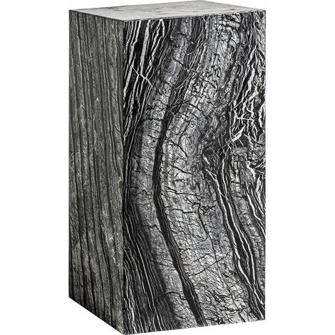 Sellette art déco en marbre gris finition marbrée sophistiquée - Gris marbré élégant (1/4)