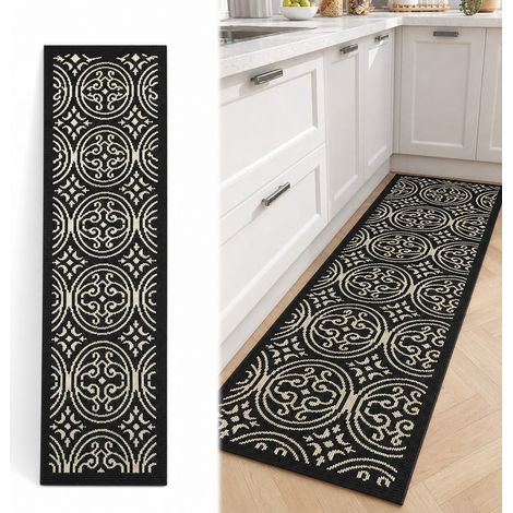 Tapis de cuisine long unie en polypropylène, anti-dérapant et absorbant, 45 x 180 cm (1/5)