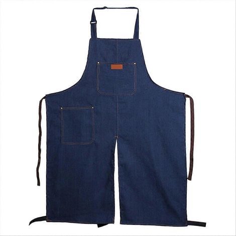 Tablier de potier à jambes séparées, salopette de sculpture céramique anti-boue, bleu de travail DIY pour atelier, modèle fendu, protection complète (1/5)