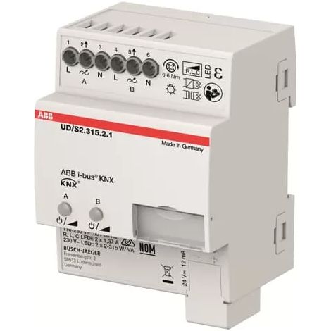ABB Stotz S&J LED-Dimmer 2 x 315 W/VA, B UD/S2.315.2.1 (1/2)