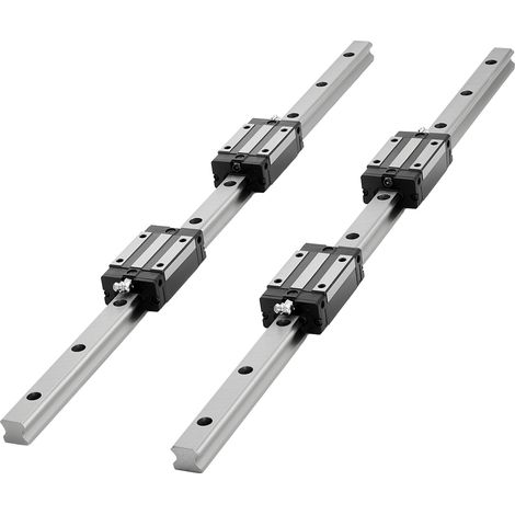 Mophorn Linearführungen HGR20, 2 Stück à 600 mm, inklusive Kugelumlaufspindel, 4 Gleitblöcke, BF12/BK12 Endstützen, Kupplung und Muttergehäuse, geeignet für DIY-CNC-Fräs- und Drehmaschinen (1/5)