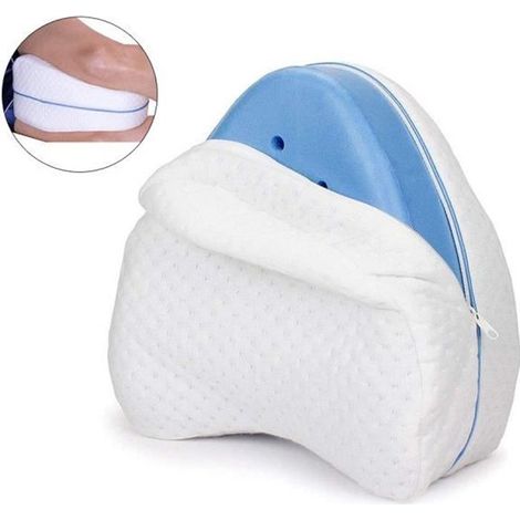 BLEU Oreiller de genou - Coussins orthopédiques pour jambes - Meilleur support pour soulager le sommeil, douleur, grossesse (1/3)
