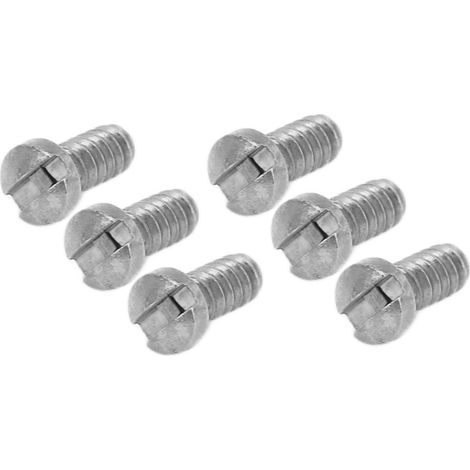 Lot de 6 vis de fond de boîtier de montre mécanique, vis à fente, pièce de rechange argentée (1/5)