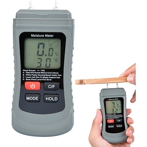 Moisture meter for firewood, moisture meter for trees Accurate digital moisture meter, portable temperature and humidity monitor moisture detector (1/5)