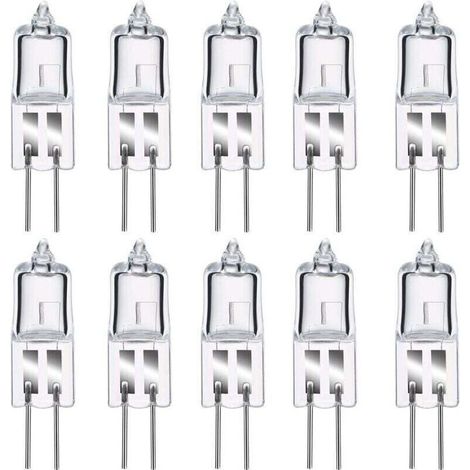 Ampoules Halogènes G4, Lampe de Base à Broche Halogène G4 12V 20W, 2800K Blanc Chaud Gradable G4 Lampe à Capsule Transparente Lot de 10 [Classe énergétique C]