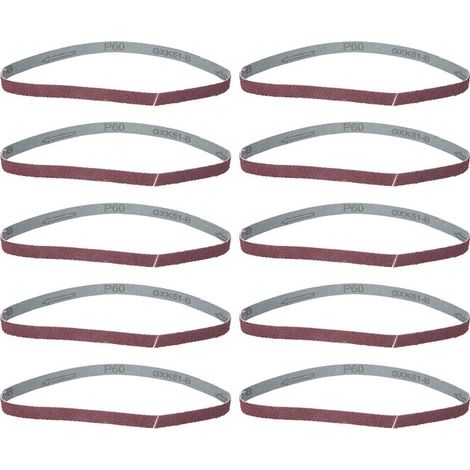 Courroies Abrasives 10pcs, Bande de Ponçage en Oxyde d'Aluminium Ponceuse à Bande Abrasive 457x13mm pour Meubles en Bois GXK51-B(600) (1/5)