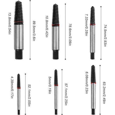 Extracteur De Vis Cassées 1/8 À 1 Pouces – Lot De 6 Pour Vis Et Tuyaux Endommagés – Extracteur De Goujons Haute Précision (1/5)