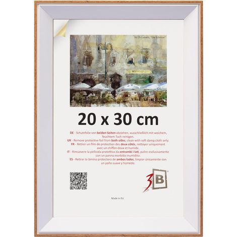 Cadre photo en bois 20x30 cm à suspendre élégant brun et blanc (1/4)