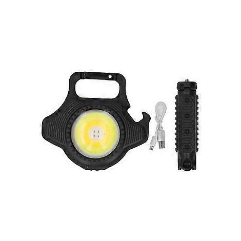 Petite lampe torche COB, 500 lm, rechargeable, portable, avec support pliable, idéale pour la pêche, la randonnée et le camping. (1/5)