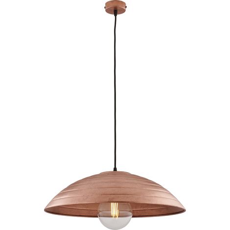 Sospensione 1 Luce Sender In Ferro Laccato Nero Con Decoro Rame (1/3)