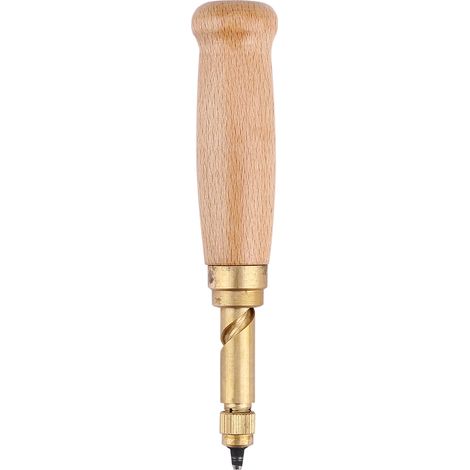 Perforatrice automatique avec manche en bois et pointe de 1,5 à 4 mm pour les travaux manuels en cuir. (1/5)