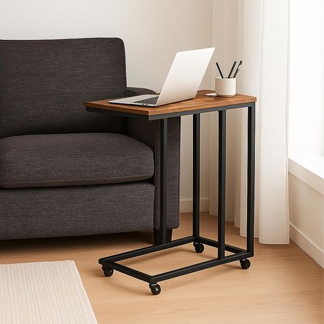 C formiger beistelltisch mit rollen metall und mdf