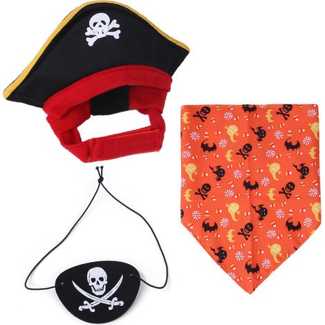 Déguisement de pirate pour chien ou chat, costume d'Halloween amusant pour animaux de compagnie (1/5)