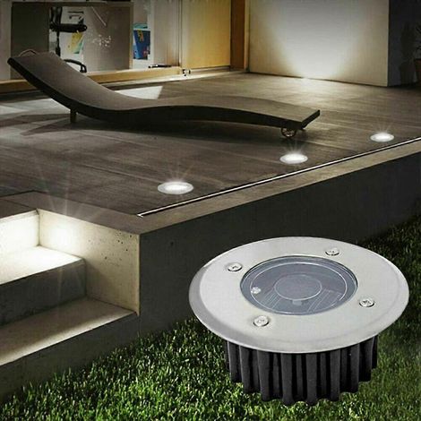Lot de 12 lampes solaires LED pour sols, terrasses et patios extérieurs. (1/5)
