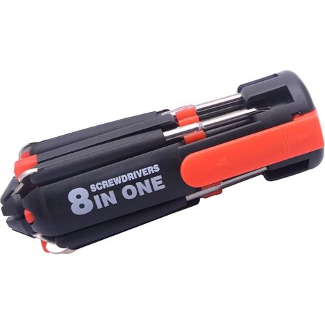 Herramienta multiusos 8 en 1 con linterna LED, para reparaciones de coches y del hogar.