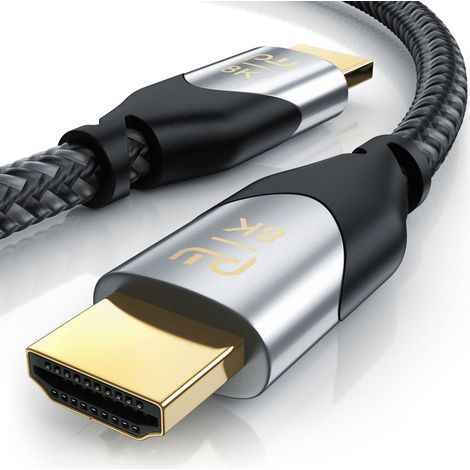 Primewire 8k HDMI Kabel 2.1, Ultra High Speed II mit Ethernet, 8K UHD II, 3D TV, eARC, HDR10+ - 4320p 120 Hz mit DSC, 7680 x 4320, Nylonmantel - 2 m