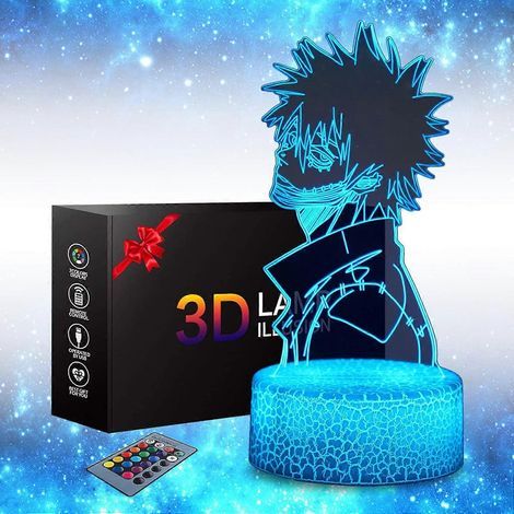 Veilleuse 3D DABI My Hero Academia - Lampe décorative à couleurs changeantes avec télécommande et commandes tactiles, inspirée des jouets My Hero Academia. Idée cadeau pour Noël et les anniversaires. (1/5)