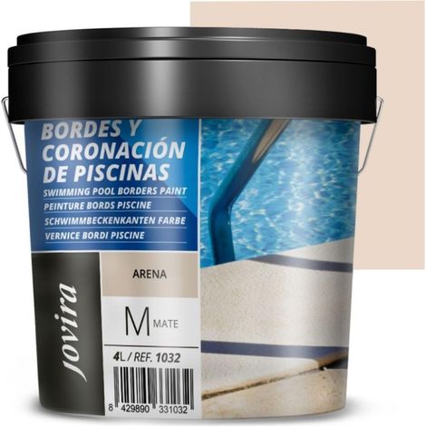 Peinture Bords Piscine Spécial antidérapant pour rénover les bords des piscines. 4 Litres, Sable (1/5)