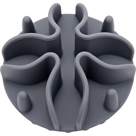 Ciotola anti-inghiottimento per cani e gatti, ciotola antiscivolo in silicone per animali di grandi dimensioni, grigia (1/4)
