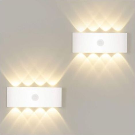 8W Applique avec Détecteur de Mouvement,Allumage et Extinction Automatiques Applique Blanc Chaud 3000K,Lampe Mural Capteur d'éclairage pour Extérieur/Intérieur IP65 (1/4)