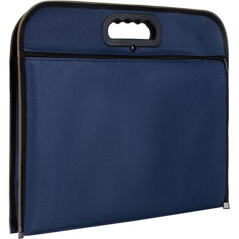 Pochette de rangement extensible A4 pour documents, idéale pour les réunions professionnelles, les conférences et les formations. Fermeture éclair. (1/4)