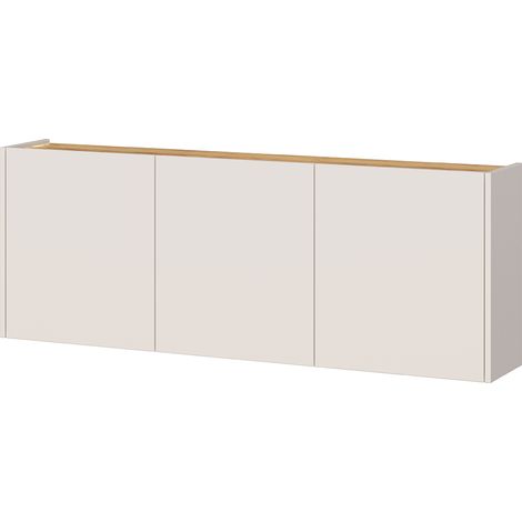 Flurschrank Schuhschrank 138cm in Beige mit Eiche LAPUA-01 ideal für schmale Flure (1/5)