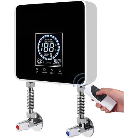 Elektrischer Durchlauferhitzer mit intelligenter Konstanttemperatur- und variabler Frequenzfunktion, schnelles Aufheizen, schwarz. (1/5)
