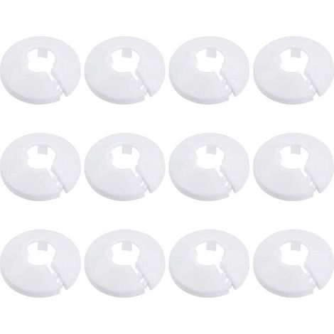 Ulisem12 Stück Rohrabdeckung, Heizkörperrohrabdeckung, Sanitärrohrabdeckung, Heizkörperklemme, für 15 mm Warmwasserbereitungsrohre, Heizkörperkronen, Weiß (1/4)