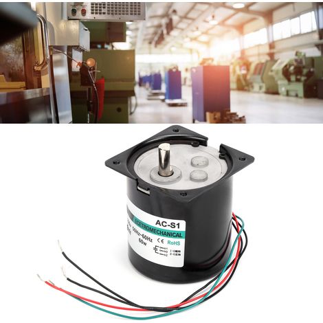 Moteur synchrone AC XD80KTYZ + condensateur 60 W à aimant permanent, bidirectionnel, contrôlable, couple élevé, faible vitesse, micromoteur à arbre excentrique, 15 tr/min, 220 V AC (1/5)