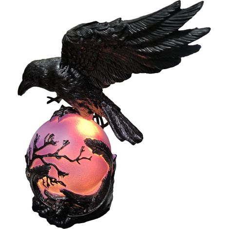 Lampe corbeau Décoration de bureau artistique mystérieuse violette – Lampe de chevet corbeau Pour chambre à coucher, salon, maison, dortoir, appartement (1/5)