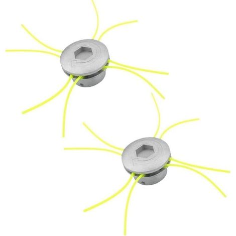 Tete de Coupe Debroussailleuse, 2 pièces Aluminium Fils Tête Coupe-Bordure, 8 Lignes Tête Coupe-Bordure, Tete Debroussailleuse Universelle pour Jardin Accessoires de Tête de Tondeuse à Gazon