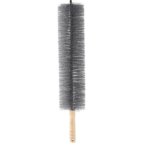 Brosse à poussière manuelle avec poignée ergonomique et suspendue, idéale pour le nettoyage multi-usages des meubles, fenêtres, bureau et voiture.-grey large
