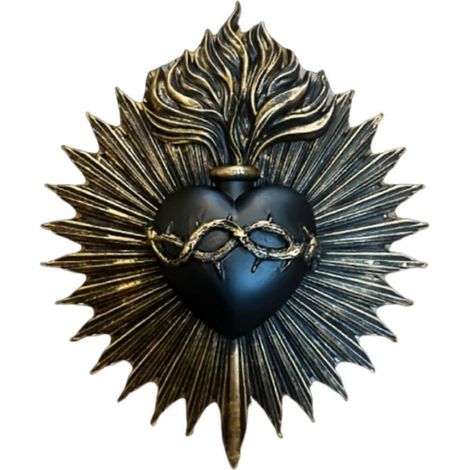 Décoration murale en résine, sculpture murale en forme de cœur avec motif Feng Shui pour la maison, noir (1/5)
