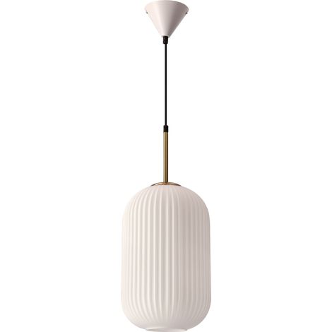 Suspension minimaliste verre blanc/or 1xE27 Candellux (1/5)