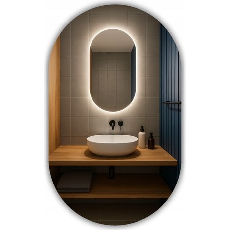 Ovaler LED-Spiegel 45x75 mm, wasserdicht (IP65), aufhängbar, vertikal/horizontal, LUNA (1/5)