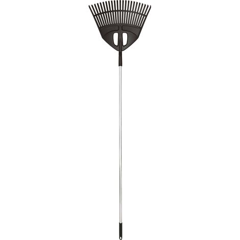 Rastrello Scopa da Giardino per Erba e Foglie Manico in Alluminio (1/2)