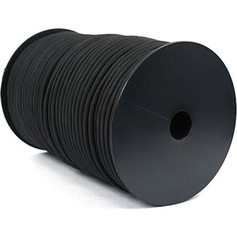 Cuerda de paracaídas tipo 550 de 100 m, con núcleo de 9 hebras, para tienda de rescate, senderismo (negra)