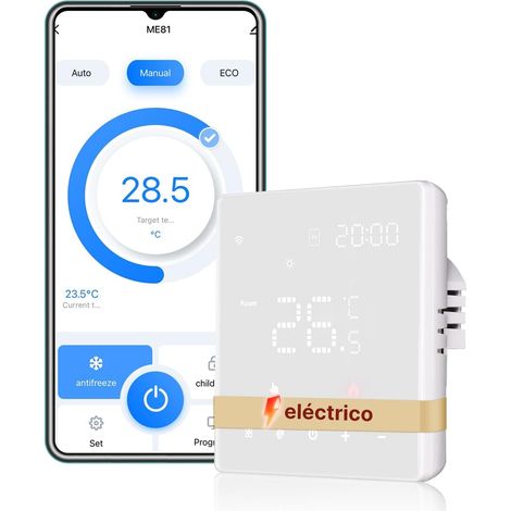 Thermostat Intelligent WiFi pour Chauffage au Sol Électrique Thermostat de chambre programmable (1/5)